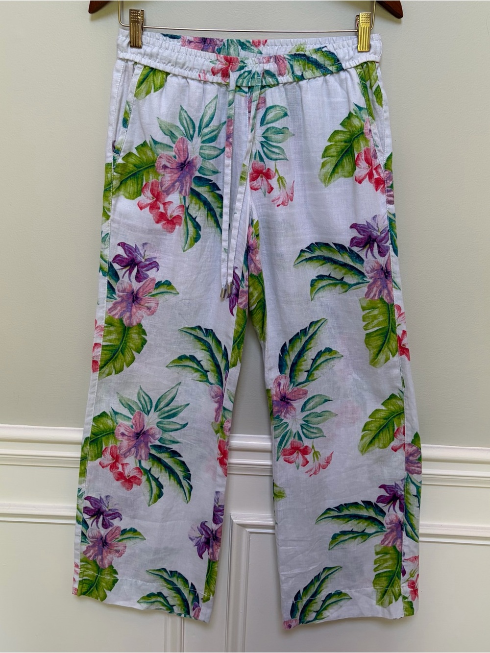 Tommy Bahama White Tropical Leaf Print Pants
